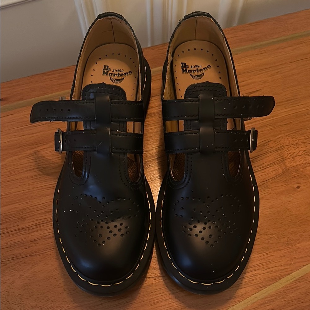 Dr. Martens Black Dress Shoes with Brogue Detailing